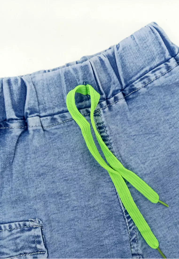 Wakakids Celana Jeans Pendek Bayi Anak Laki Laki Denim Short Motif Random 051 Venrc