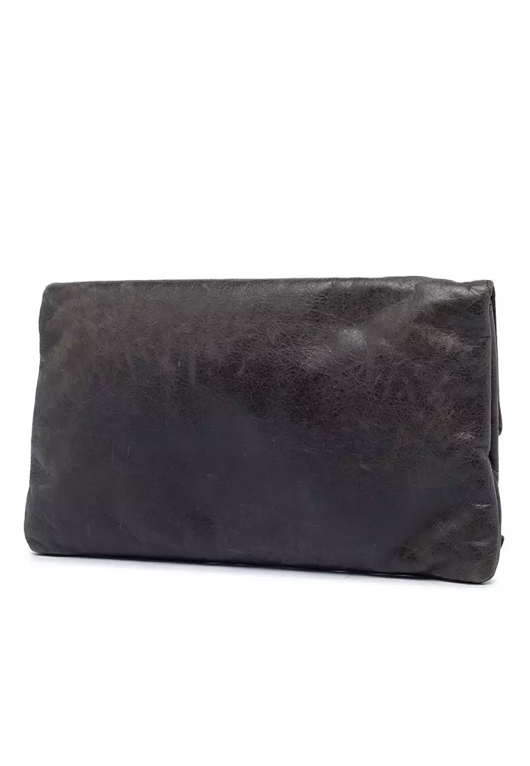 Pre-Loved Balenciaga Lambskin Motocross Giant 21 Envelope Clutch