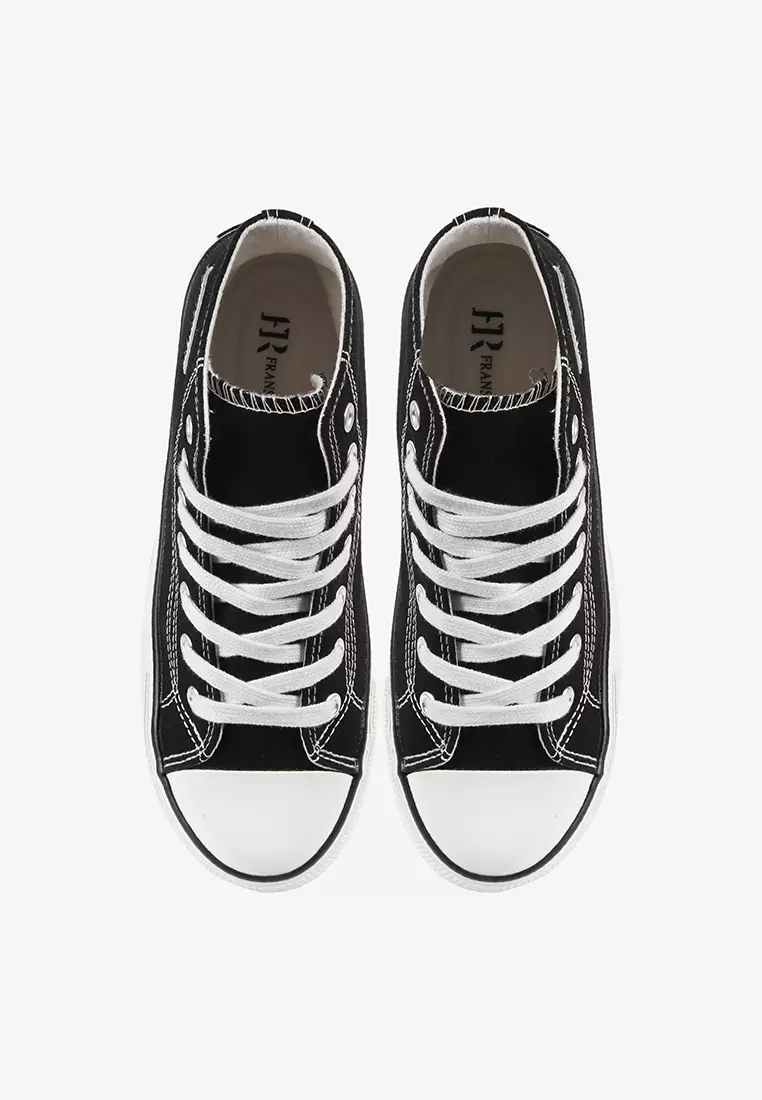 Sepatu Sekolah Anak BTS Sneakers Hitam Putih Unisex Anti Slip T.Corner