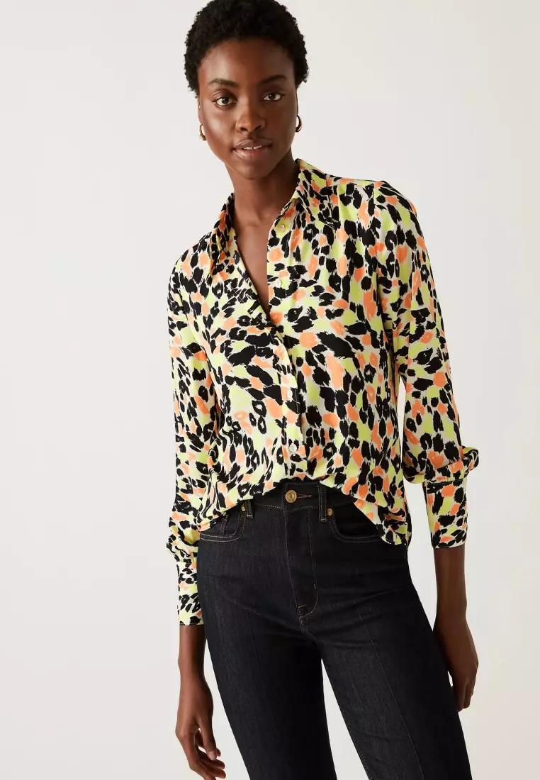 Printed collared shirts best sale