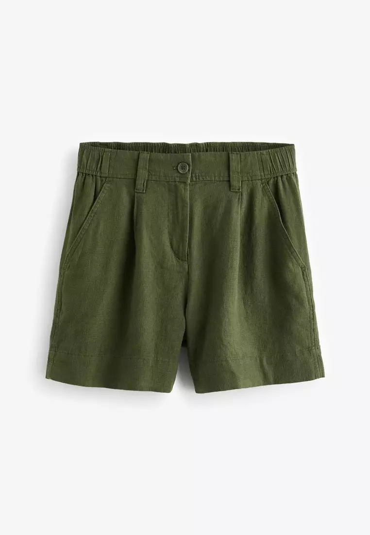 Buy NEXT Linen Blend Boy Shorts 2024 Online | ZALORA