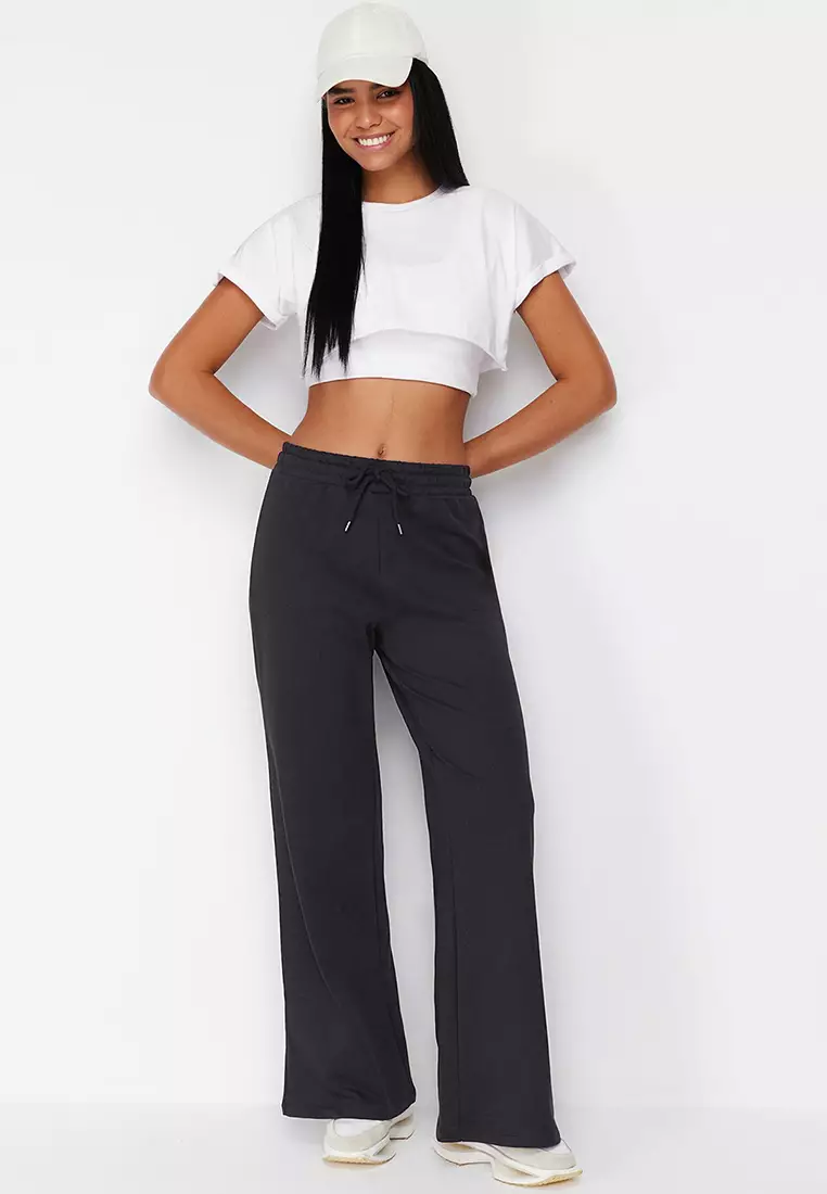 Elastic Wide Legs Pants