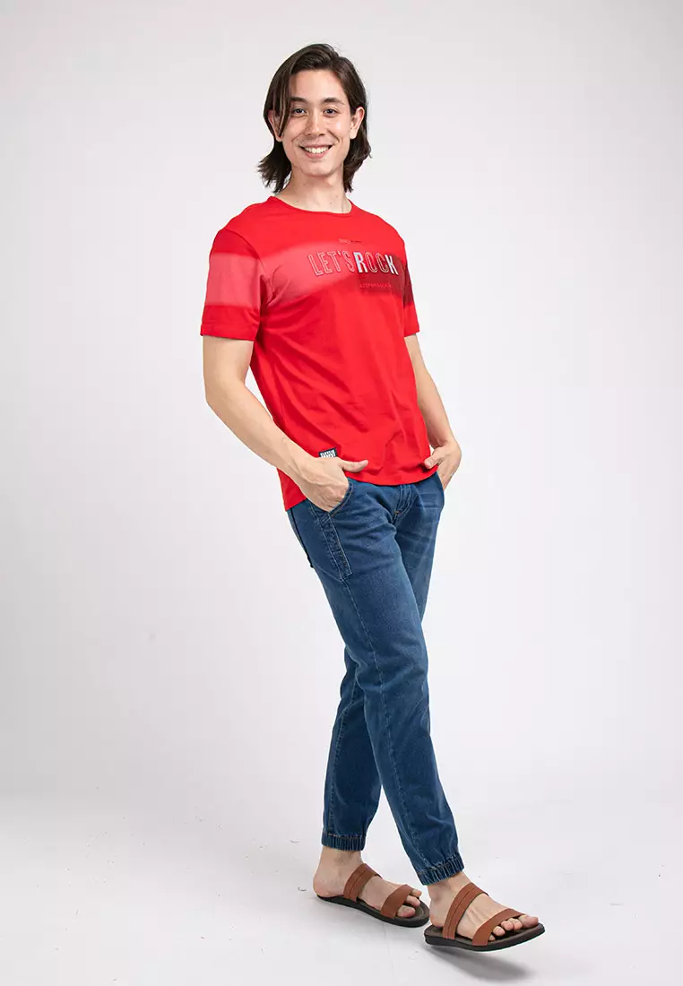 Forest Stretchable Cotton 3D Effects Round Neck Tee Men