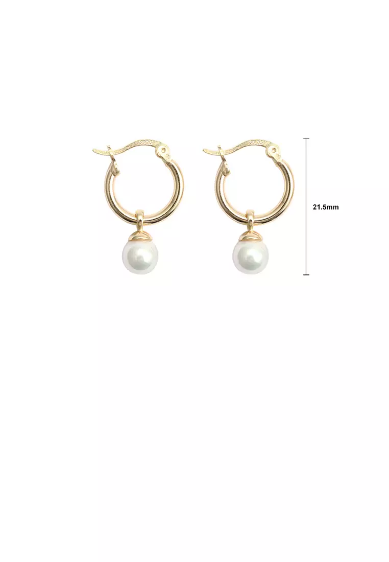 Gold hoops outlet with pearls