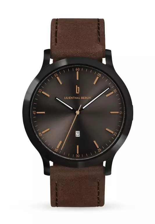 Huxley Black Bronze - Brown Leather Strap