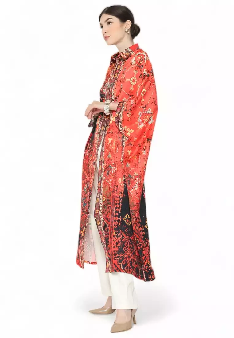 Kanzi 3/4 Sleeve Collared Kaftan