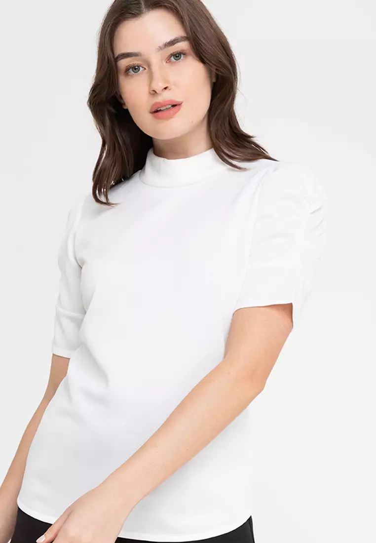 Buy F.101 High Neck Puff Sleeve Blouse 2024 Online ZALORA