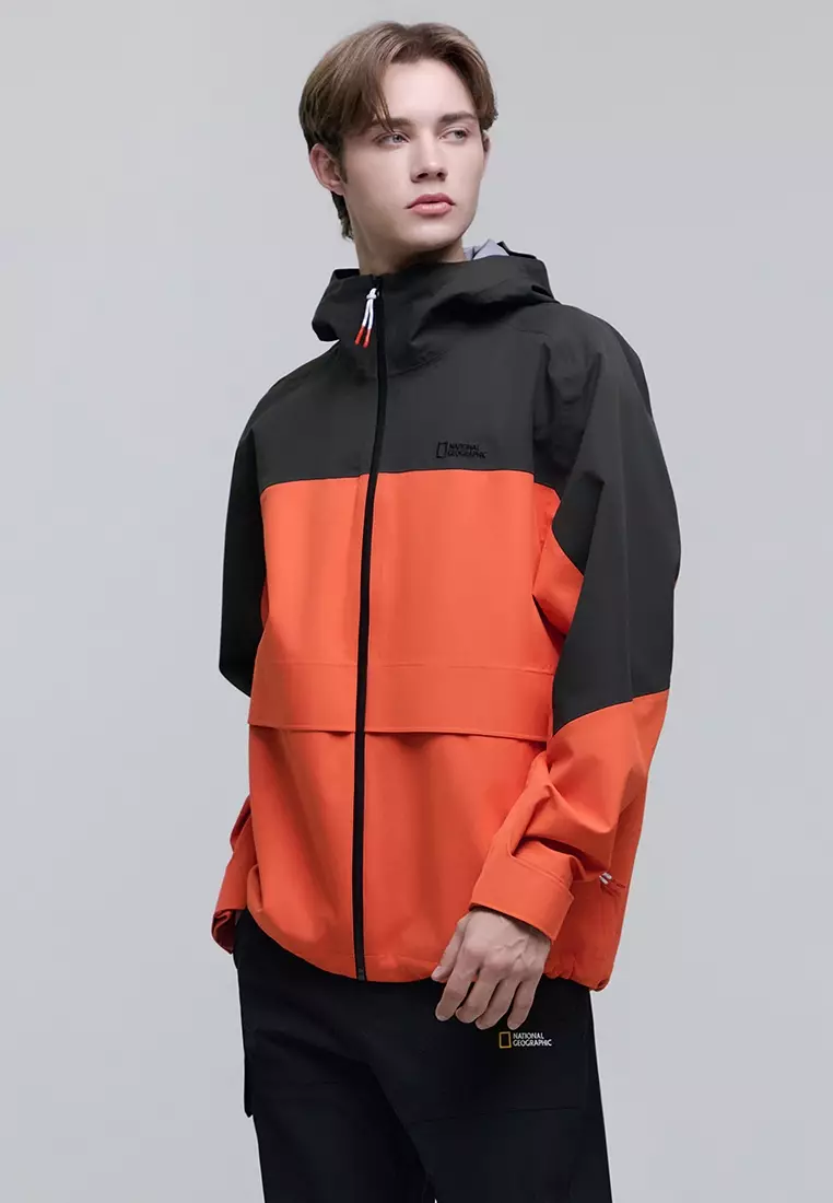 男女同款拼色半寬鬆三層防水風褸