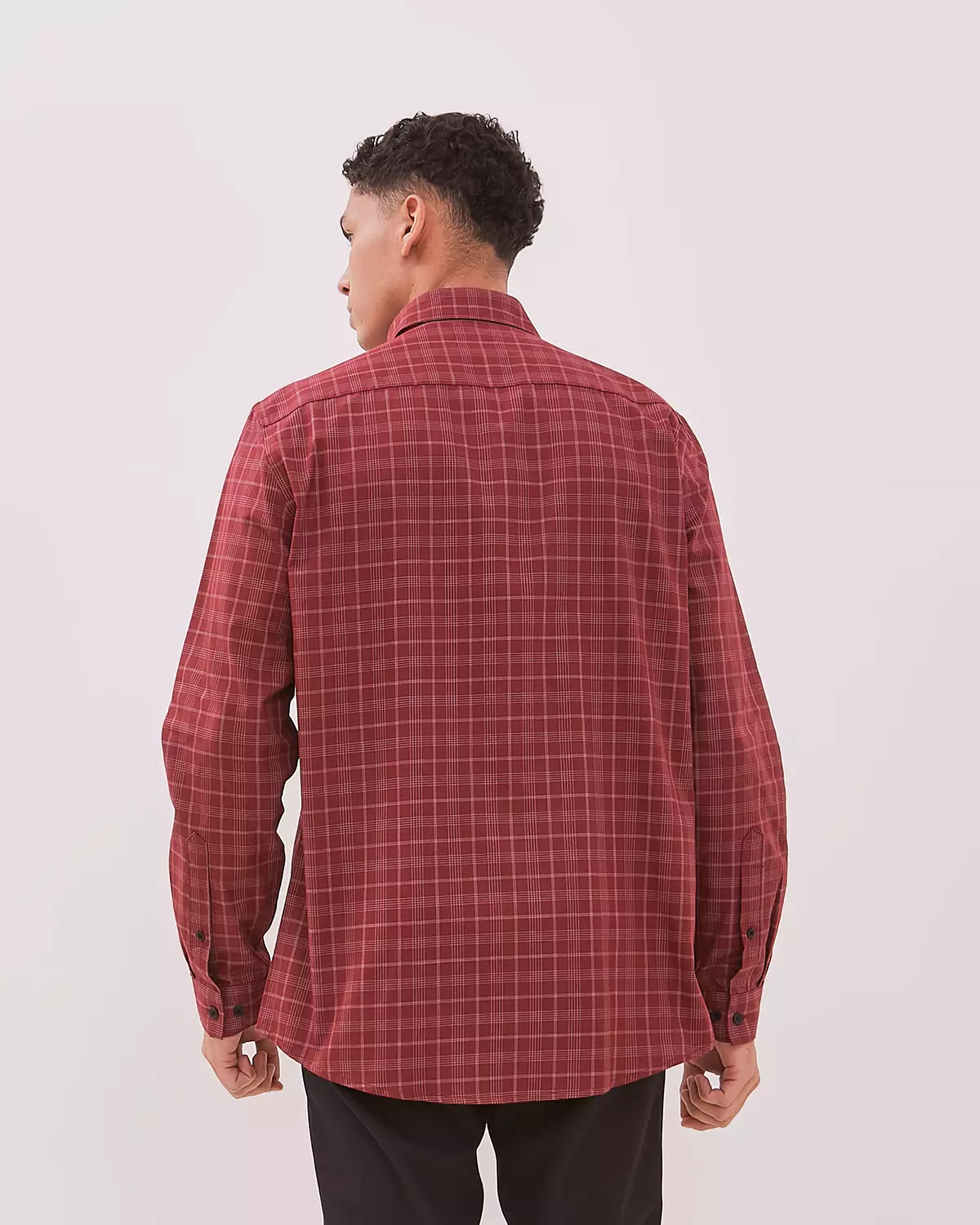 MEN'S RED CHECK LONG SLEEVE SHIRT