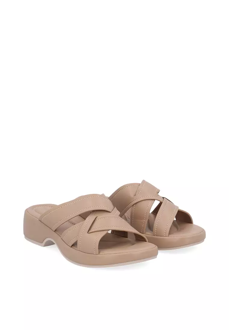 Medium Brown CR Calla Wedge Sandals