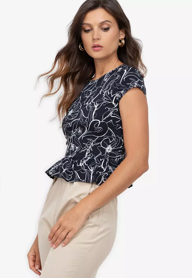 Cap Sleeve Peplum Top