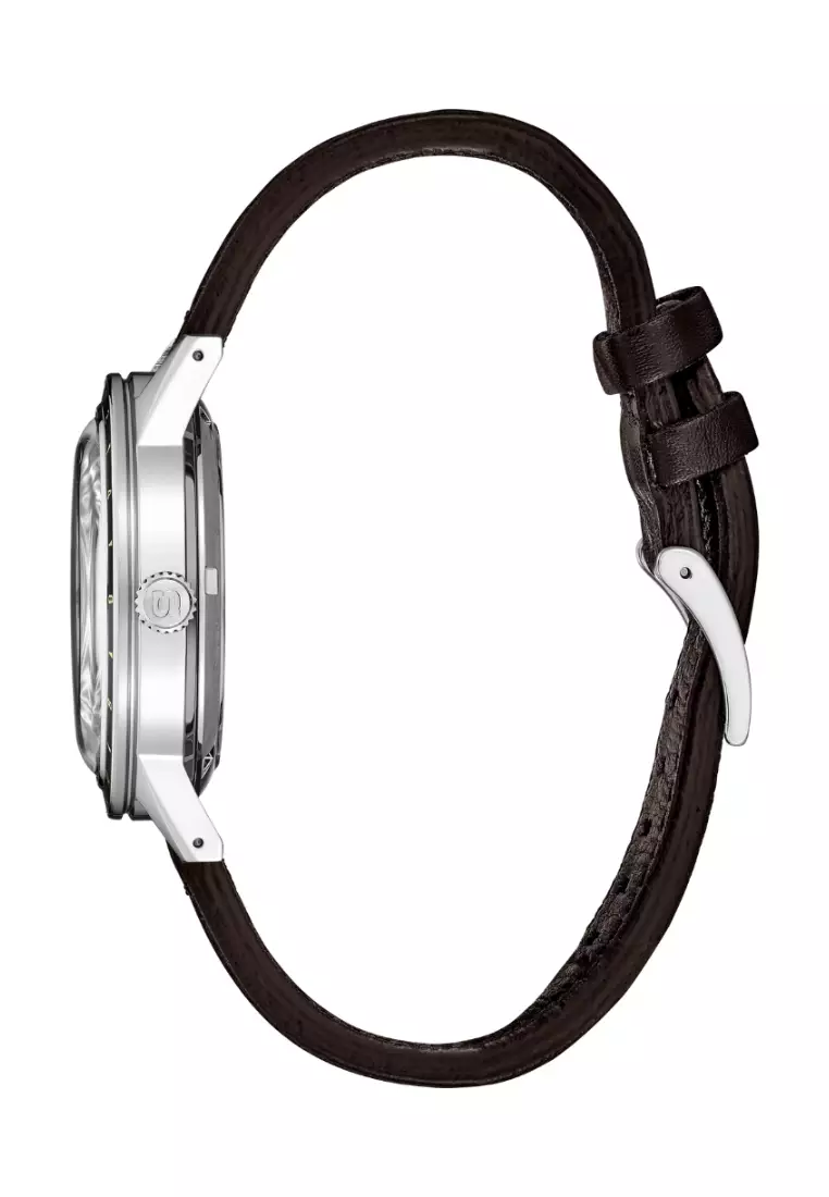 Seiko Presage ‘Fume’ Style 60s Road Trip GMT Dark Brown Dial Leather Band Automatic Watch SSK013J1