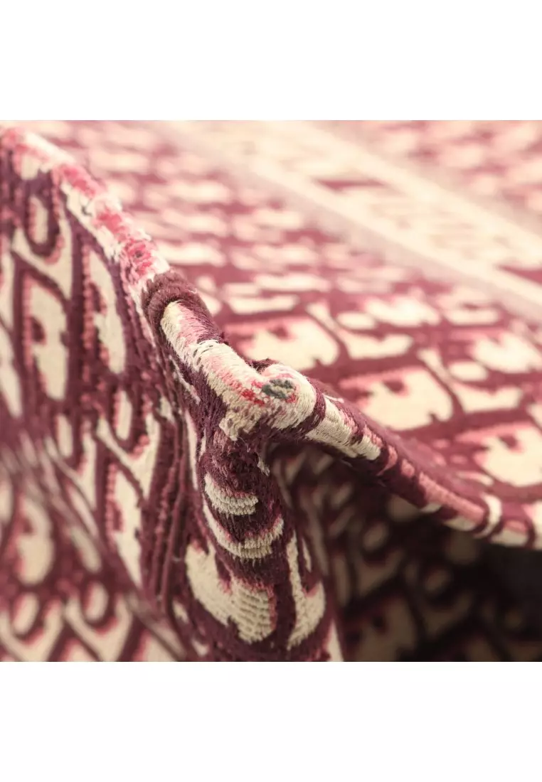 Pre-Loved Christian Dior BOOK TOTE book tote Large oblique Handbag tote bag canvas Bordeaux