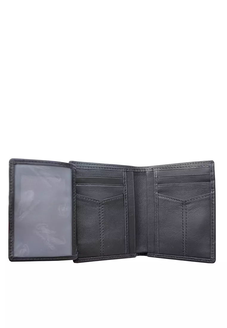 Crocodile 888BY Dompet Bi-fold Wallet Leather Kulit - Hitam