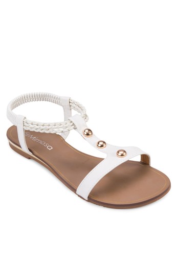 金屬esprit hk store飾T字帶繞踝涼鞋, 女鞋, 鞋