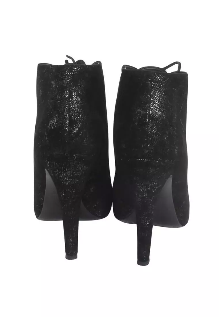 Chanel Pre Loved CHANEL Black Ankle Boots with Pearls