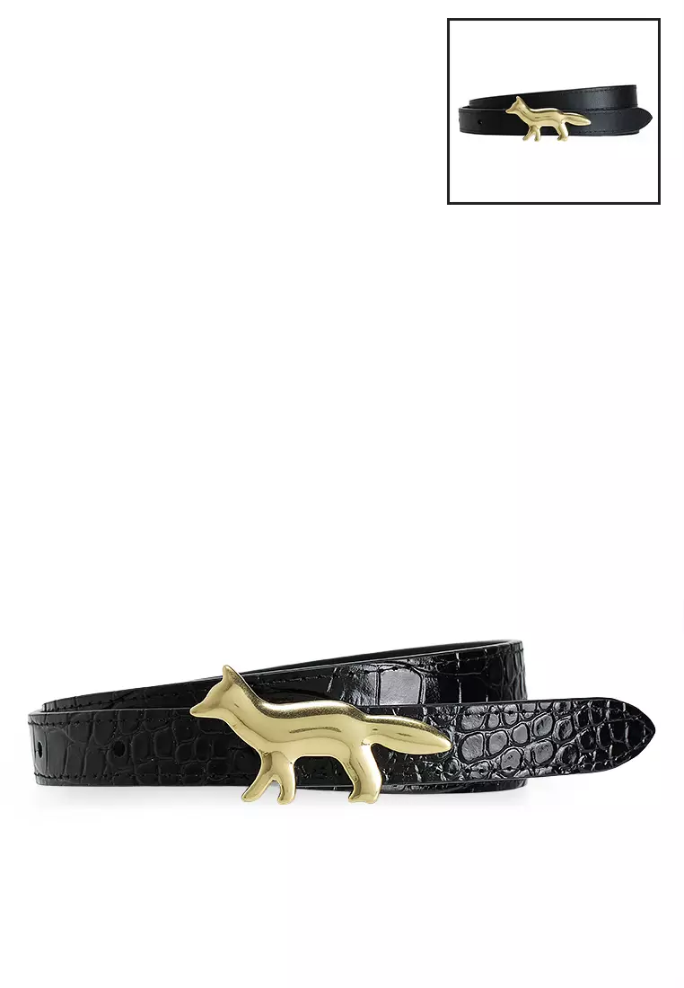 Buy Maison Kitsune Profile Fox Leather Belt Online | ZALORA Malaysia