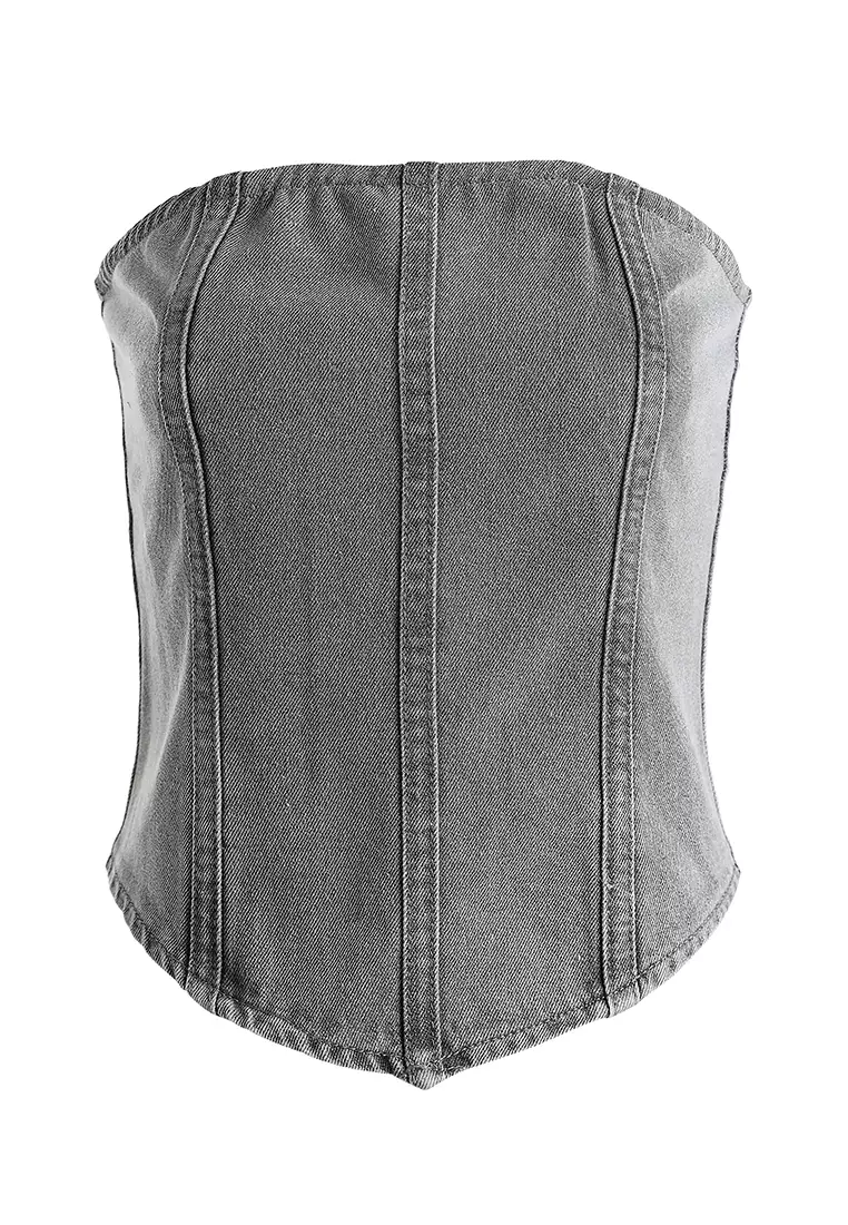 Bustier Corset Top in Grey