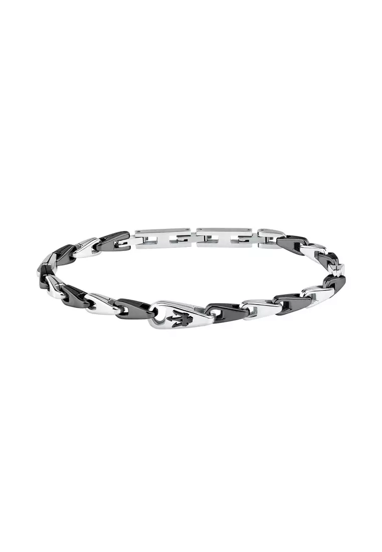Maserati Iconic Men's Bracelet, 18+3.5cm, Stainless Steel jewellery, Black, JM425AVD100