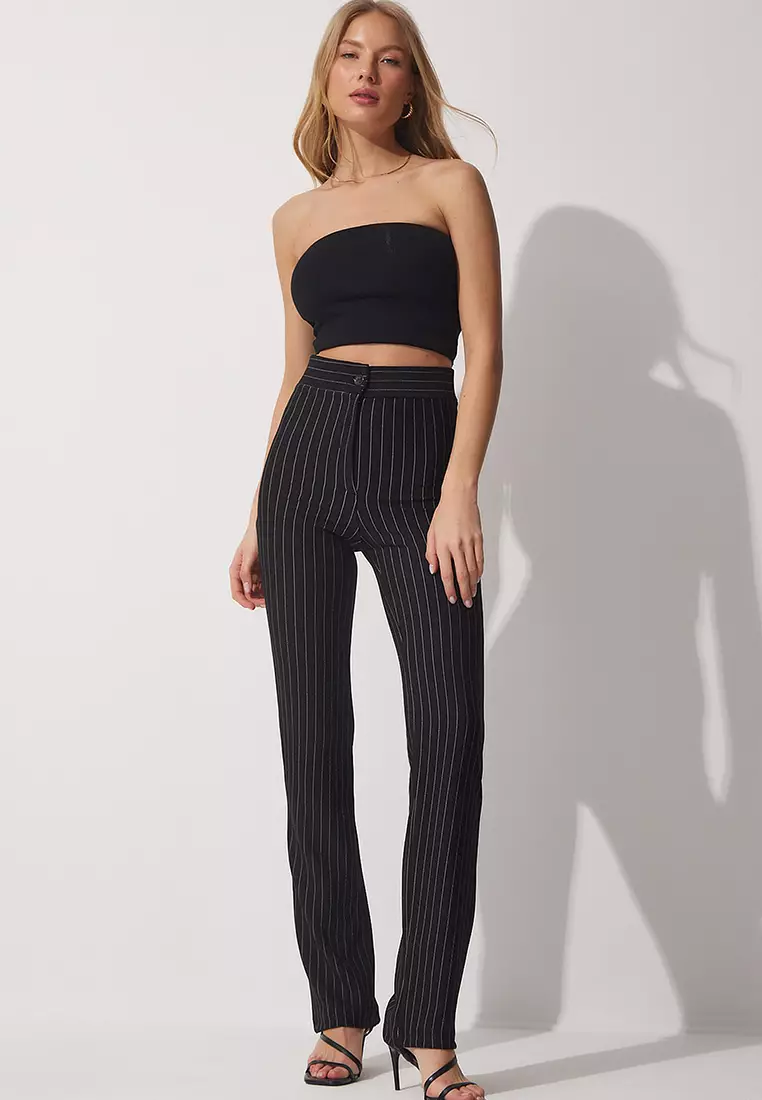 High Waist Striped Pants