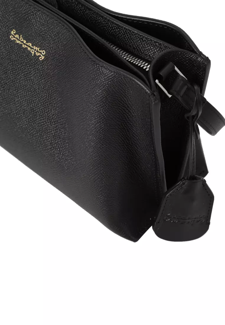 DAE 迷你斜背袋 - 十字壓紋黑色