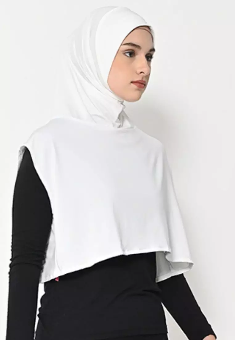 Alesha Hijab Outer White - Hijab Olahraga