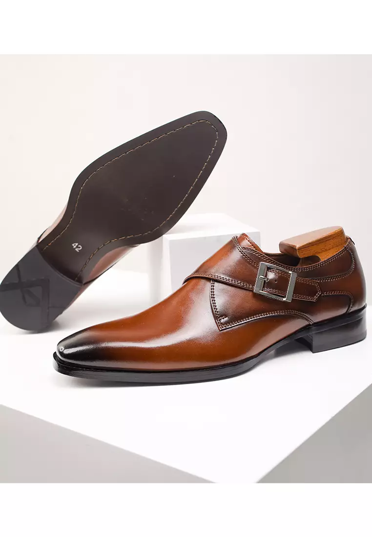 Business Leather Monk Strap Shoes MK5009-3