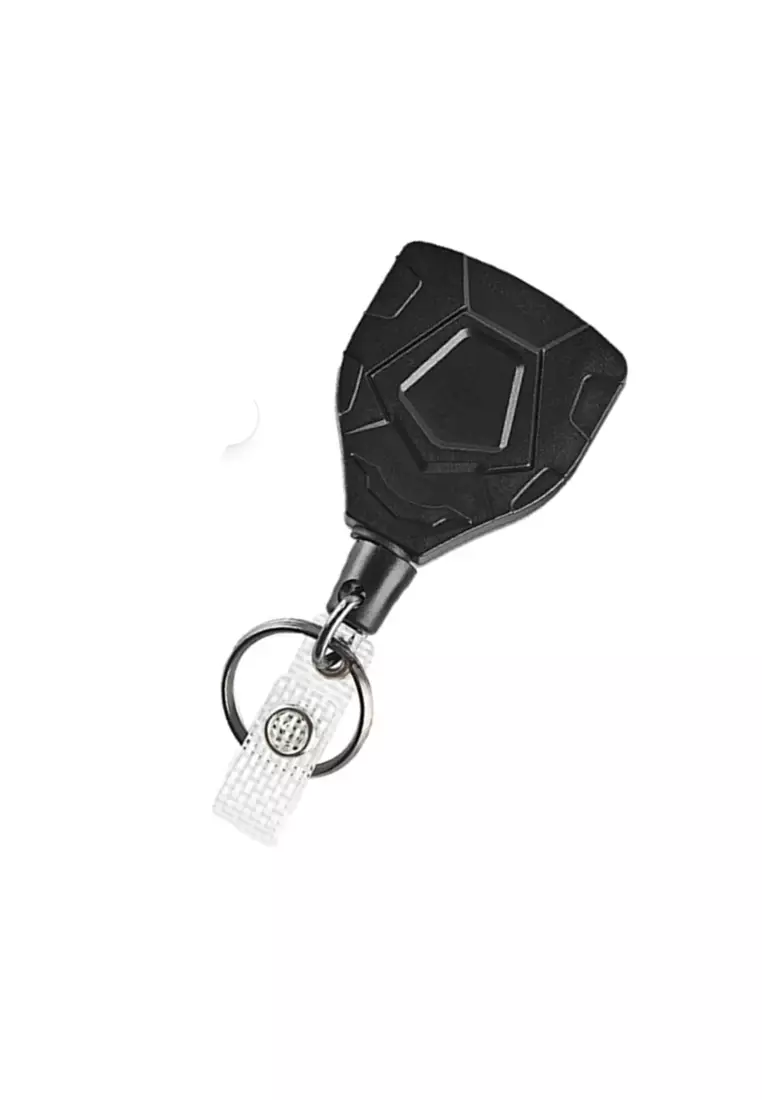Azka Karabiner Gantungan Kunci Puller Steel Wire Keychain ID Holder ORIGINAL - Black