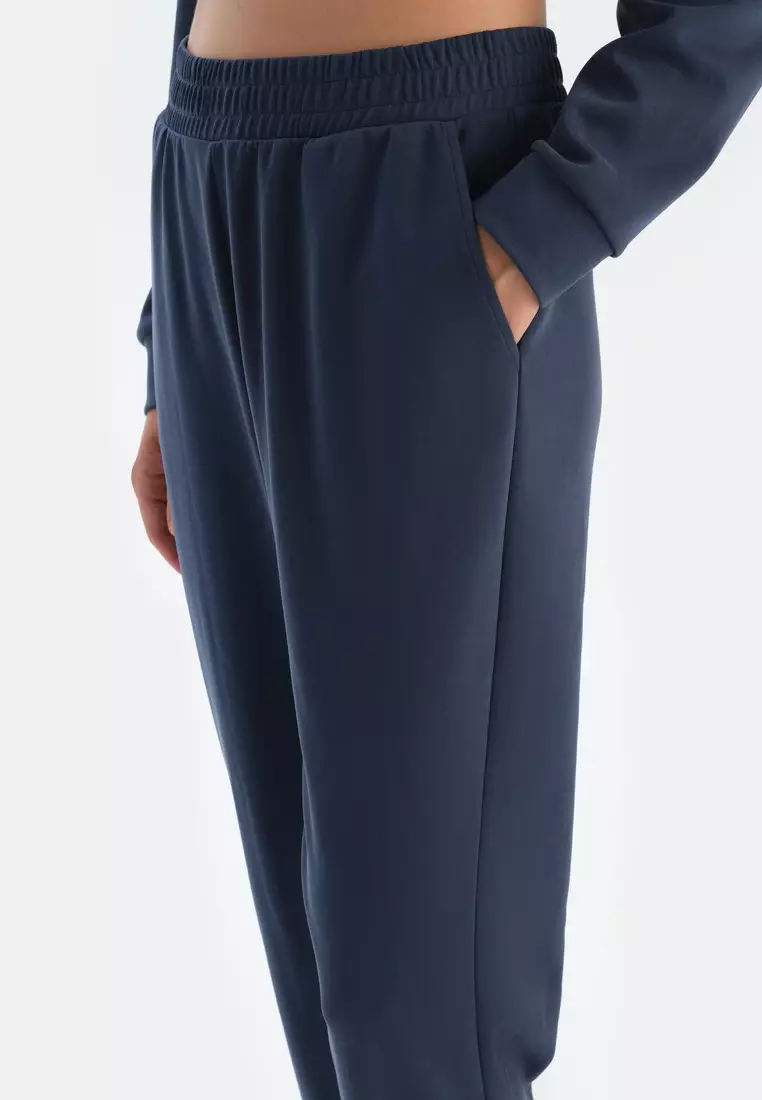 Navy Trousers, Regular Fit, Loungewear for Women