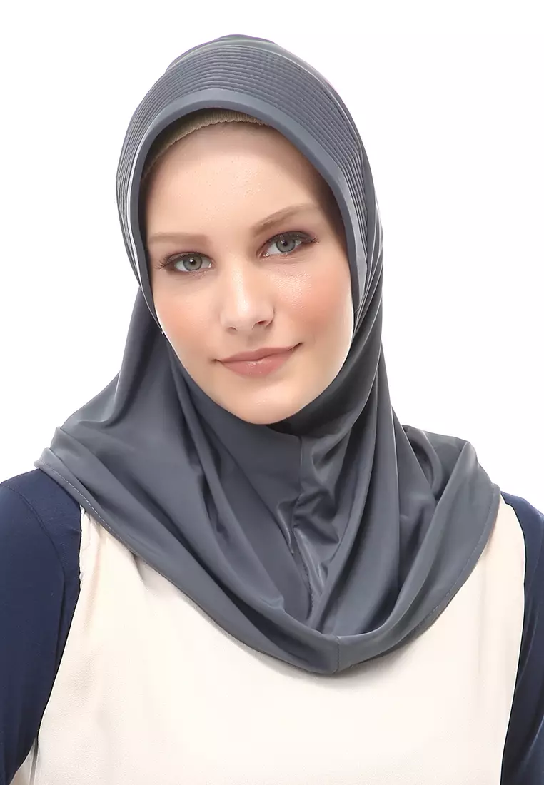 Layla Hijab Sport Instan Wanita Muslimah Relaxed Fit - Abu Tua