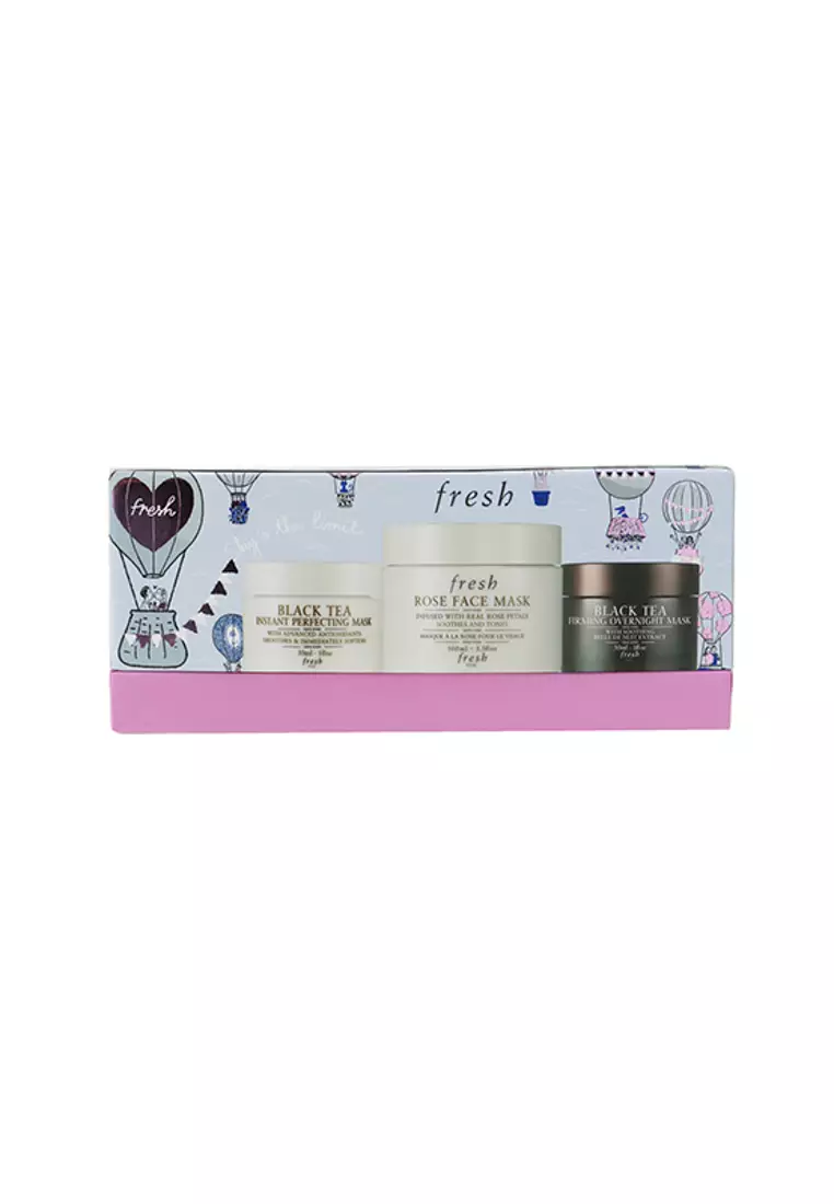 Face Mask Set: 1x Rose Face Mask - 100ml/3.3oz + 1x Black Tea Firming Overnight Mask - 30ml/1oz + 1x Black Tea Instant Perfecting Mask - 30ml/1oz 3pcs