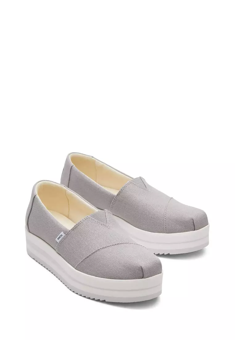 Toms drizzle grey canvas espadrilles cheap
