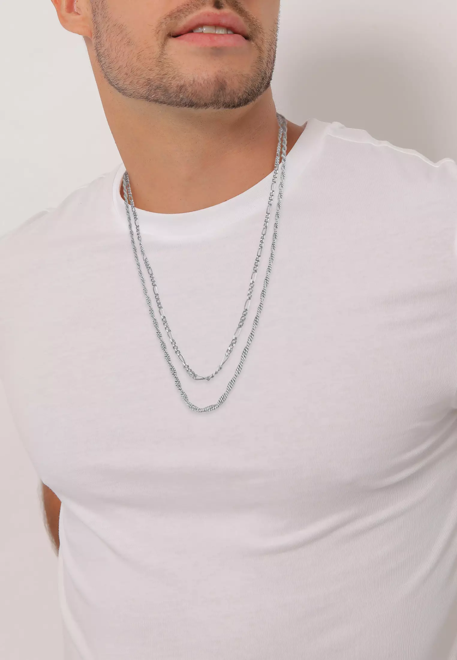 Necklace Men Cord Figaro Set Of 2