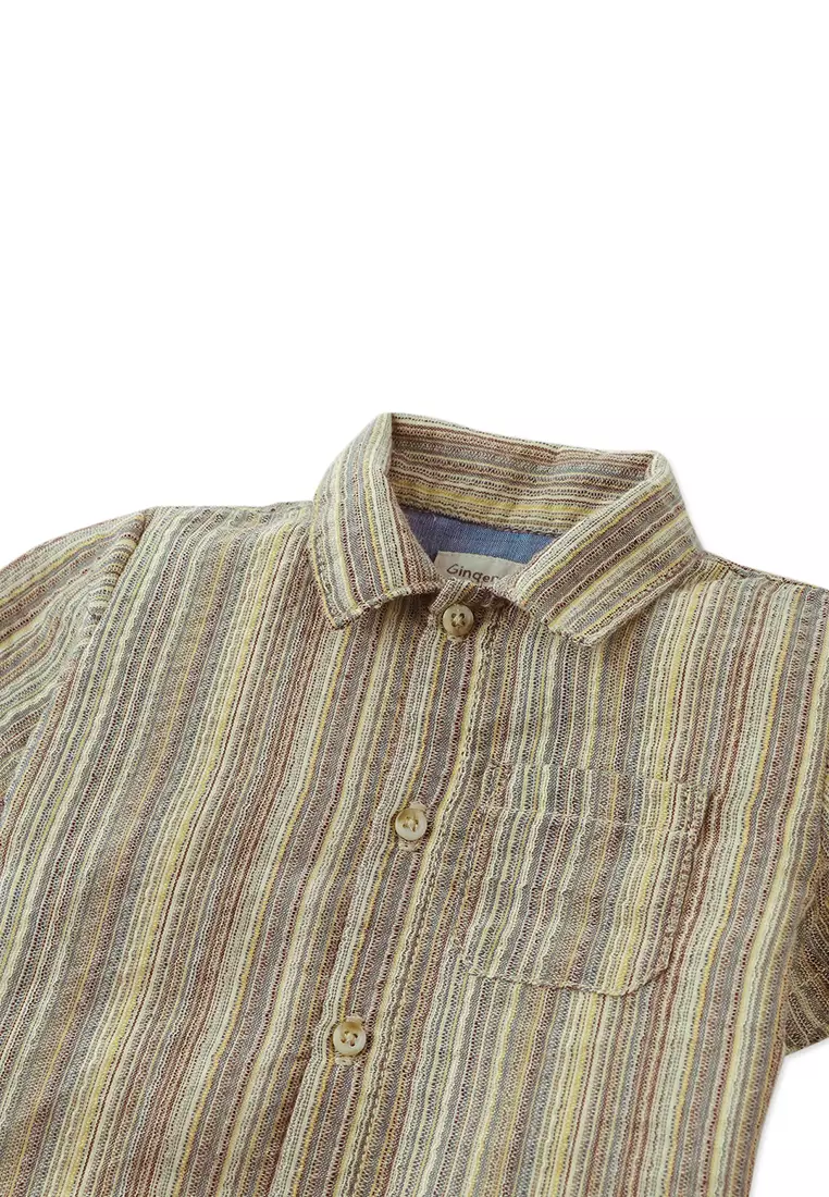 Baby Billy Cotton Linen Shirt With Microstripes