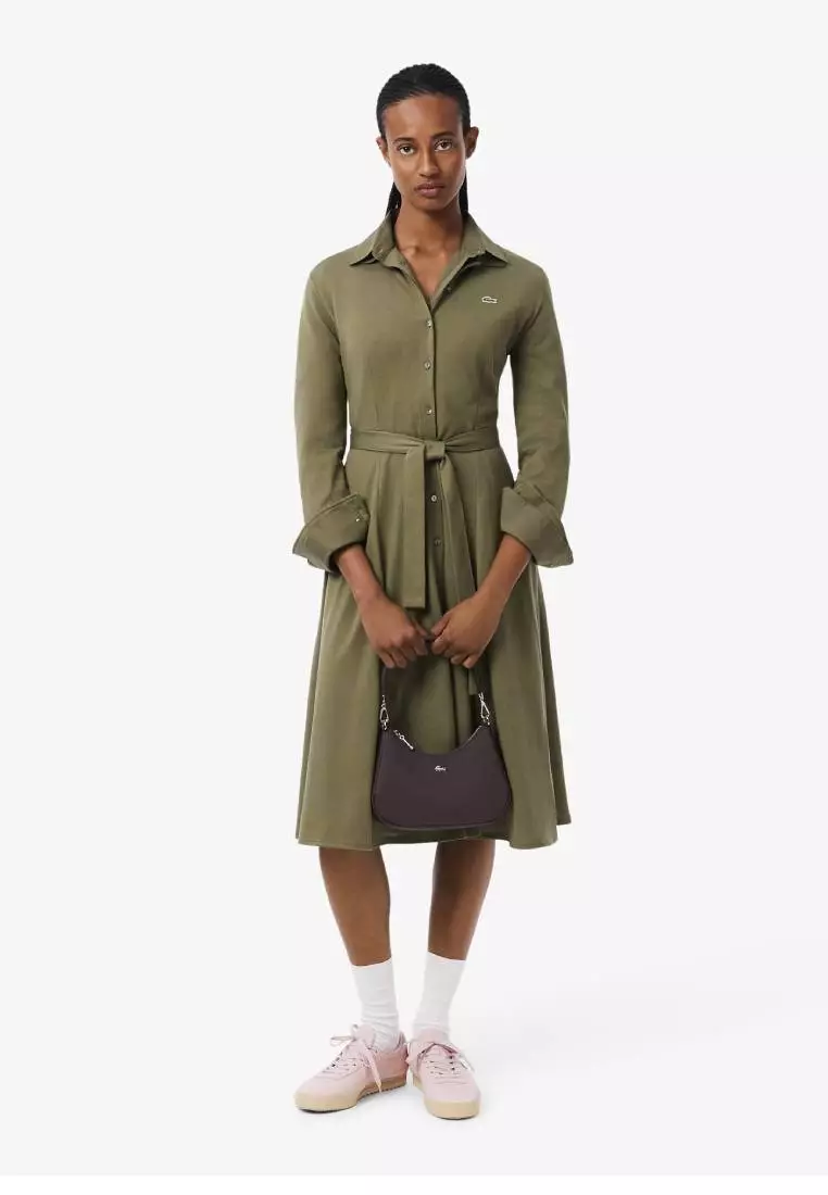 Polo Collar Belted Petit Piqué Dress