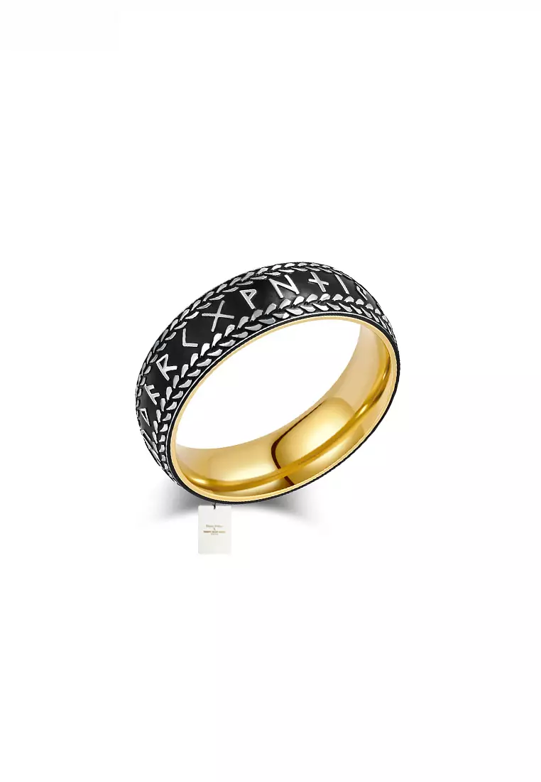 Titanium Steel Runes Ring JW QF-JZ980