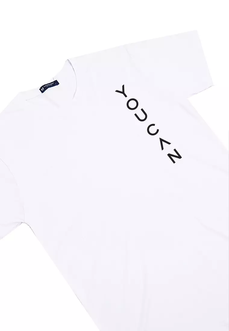 MTV37 baju kaos lengan pendek pria instacool "youcan" putih