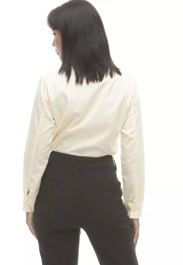 Delaney Pinstripe Long Sleeve Office Blouse