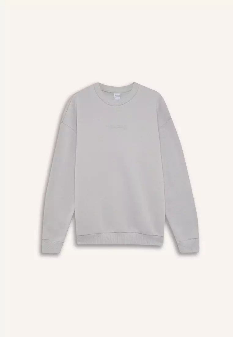 Boxy Fit Crew Neck Printed Sweatshirt