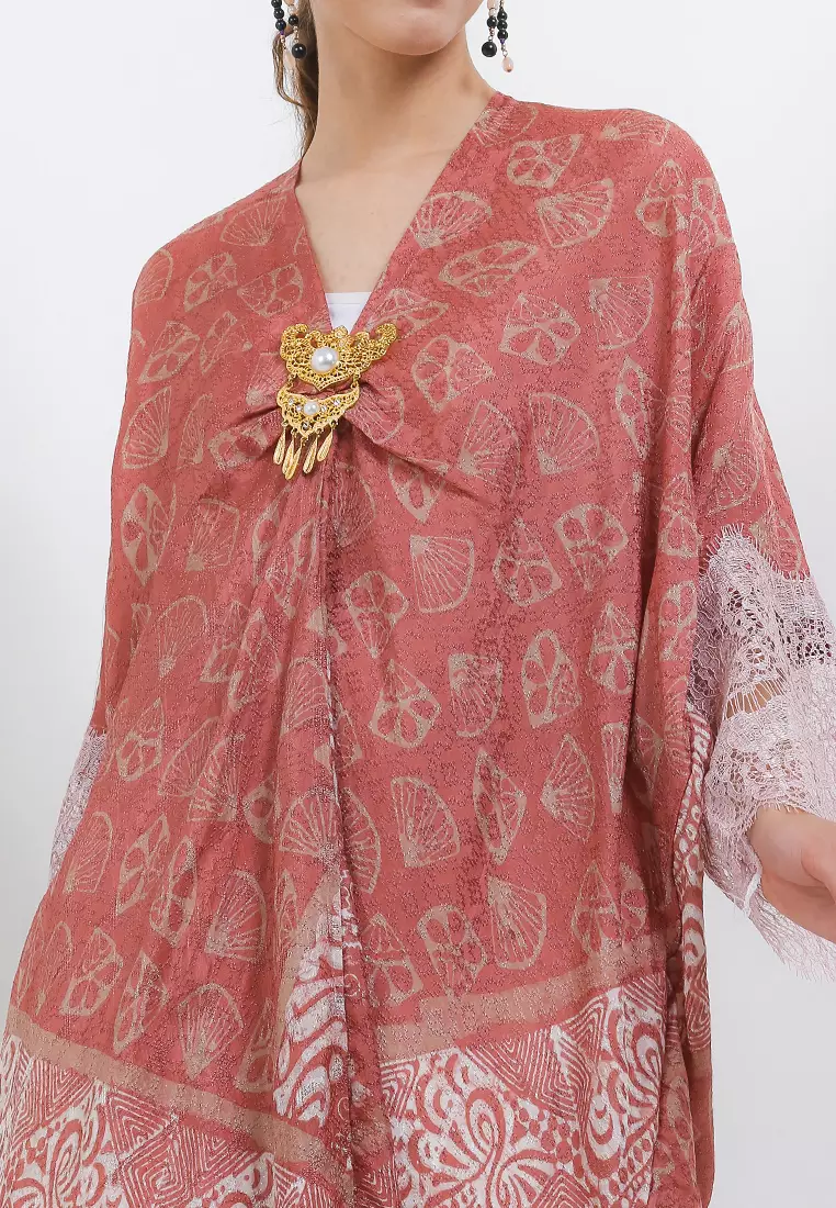 Rizqina Dress Batik Rania Dusty / Batik Viscose / Batik Viscose Wanita