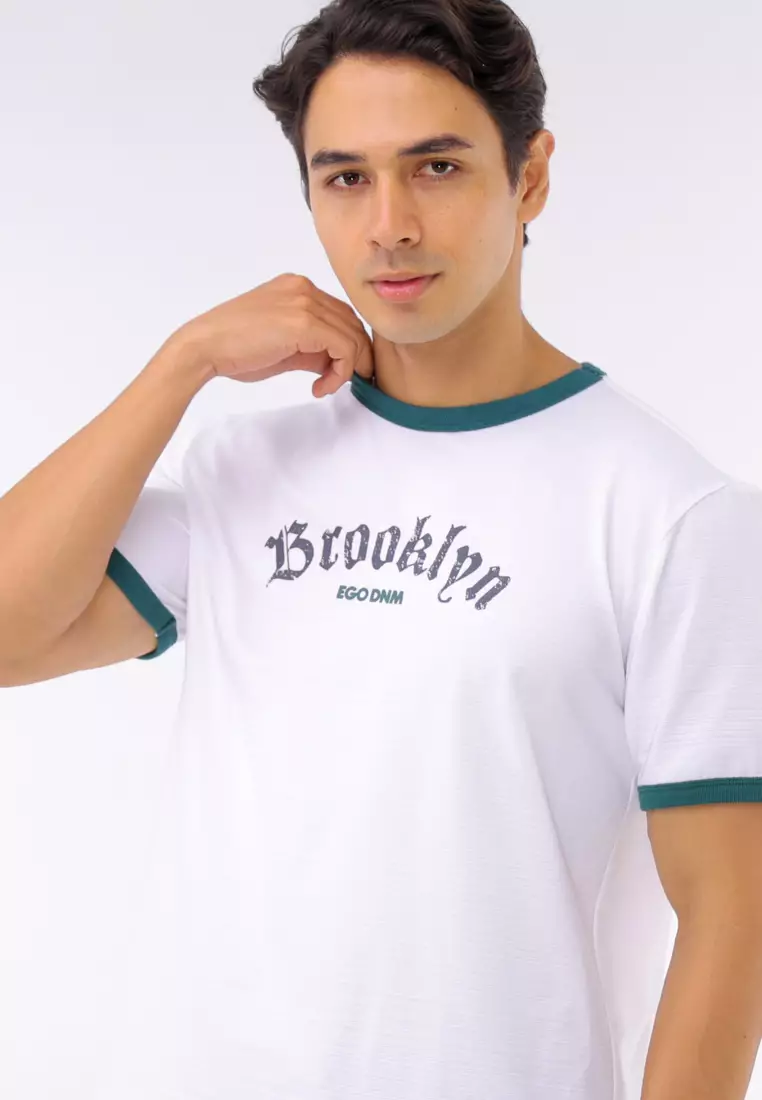 Round Neck Streaky Short Sleeves