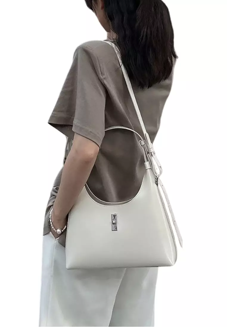 Women's Classic Cowhide Leather 2-Ways Crossbody Bags Axillary Bags