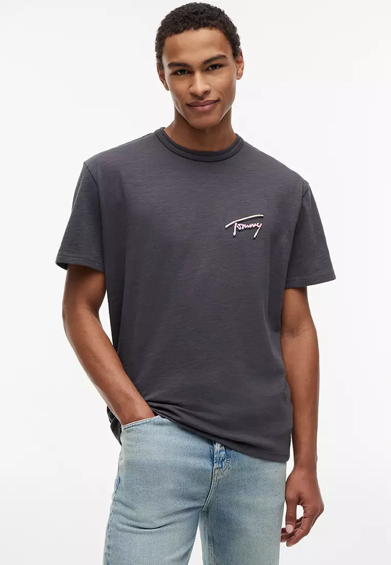 Buy Tommy Hilfiger Back Graphic Textured Relaxed T-Shirt - Tommy
