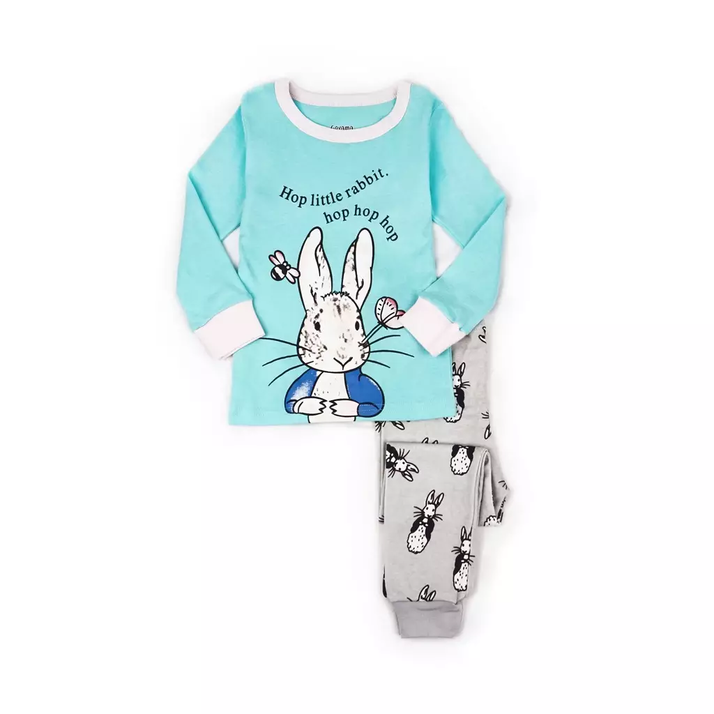 BAJU TIDUR PIYAMA ANAK SETELAN ANAK PEREMPUAN LENGAN PANJANG - Hop Little Rabbit