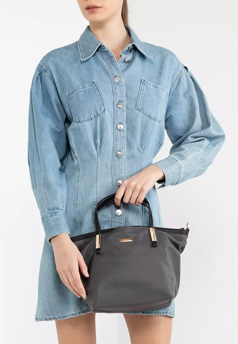 Bolso shopper nylon mango shop