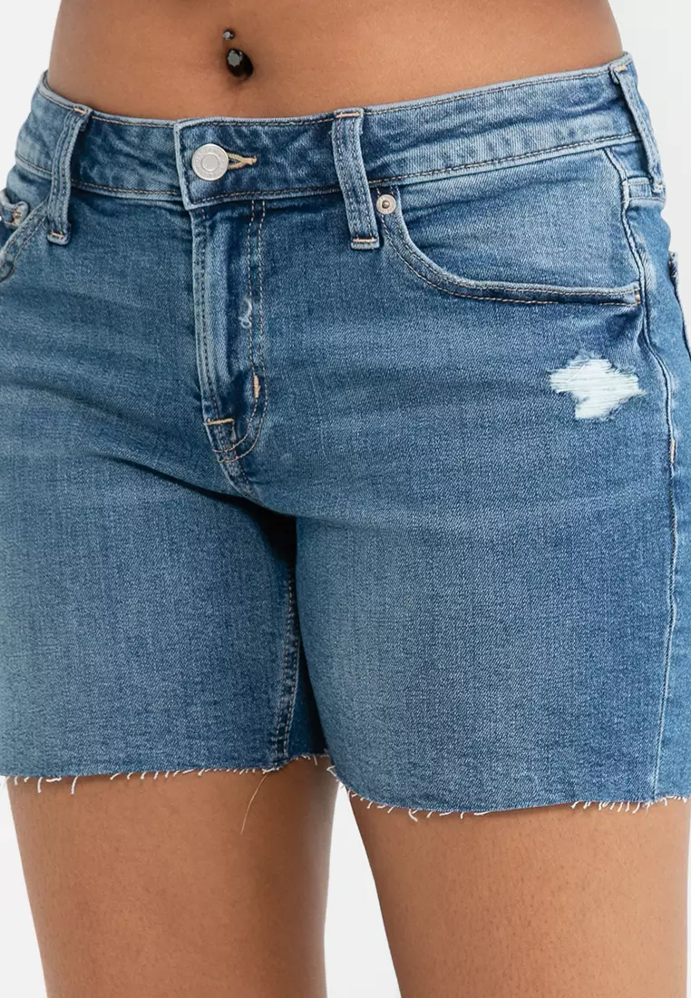Buy GAP Mid Rise Distressed Denim Shorts 2024 Online ZALORA
