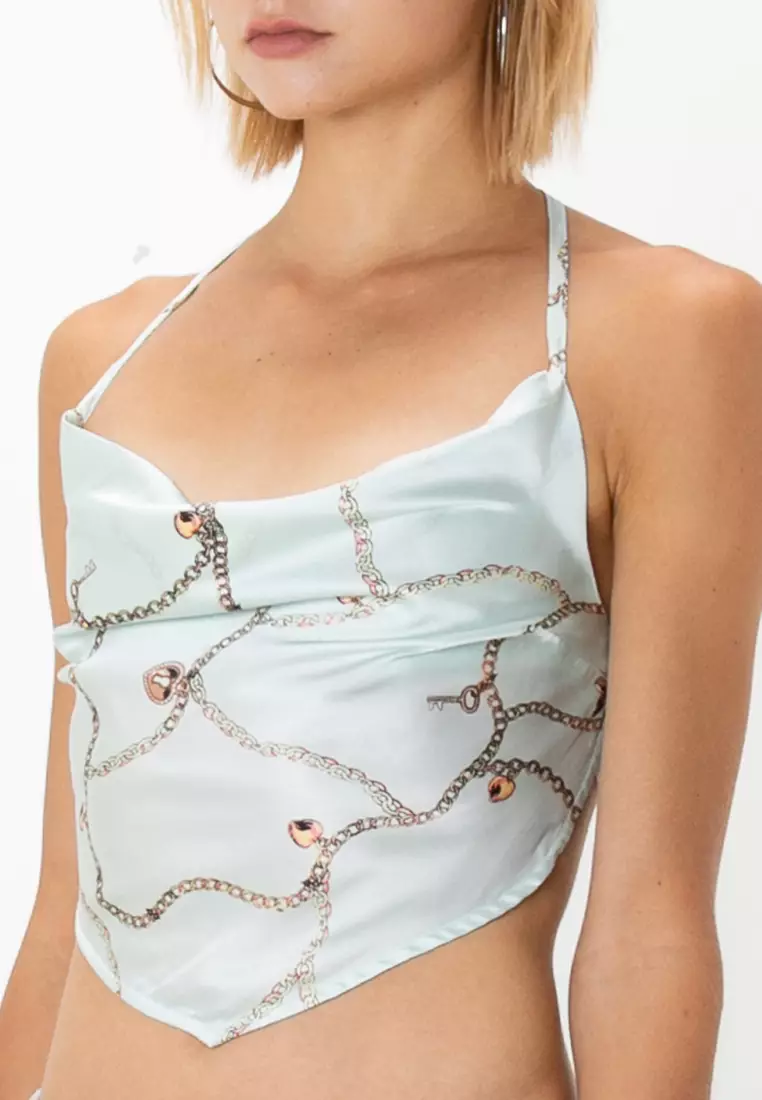 Festival Scarf Halter Top With Tie Back