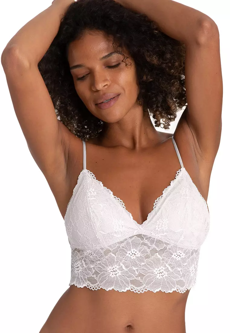 Buy DORINA LEAH Lace Non-Wired Padded Bralette Bra in White 2024 Online