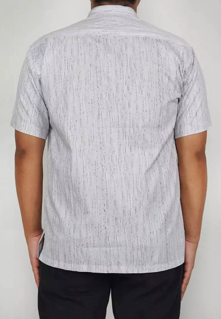 Crocodile KOKO Katun | Lengan Pendek Corak Kontemporer Kemeja | Relax Fit 1167