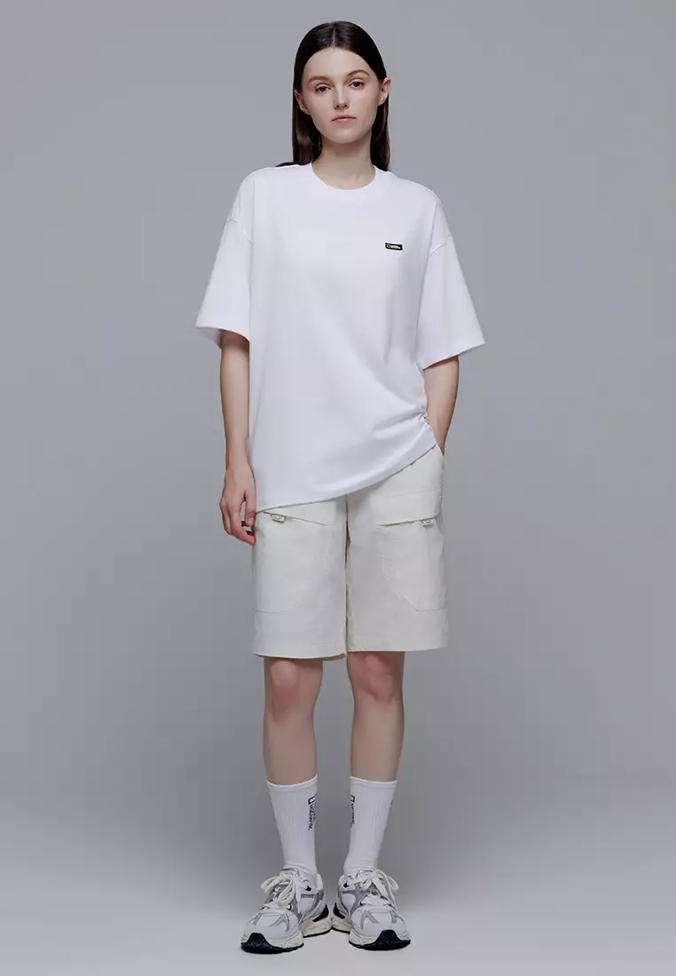 男女同款國家公園圖案半寬鬆短袖T恤